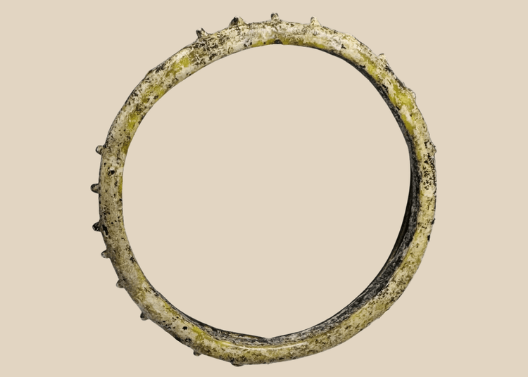 Ancient Roman glass bracelet with applied nodular decoration, Roman Imperial Period, circa 2nd–4th century AD.