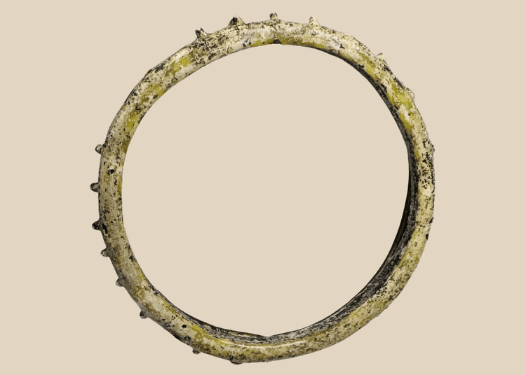 Ancient Roman glass bracelet with applied nodular decoration, Roman Imperial Period, circa 2nd–4th century AD.
