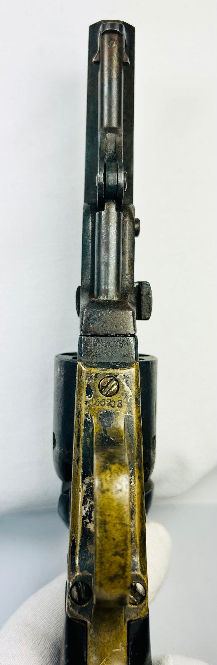 Hartford 1859 Colt Model 1849 Pocket Revolver, .31 caliber, engraved percussion cylinder, antique collectible firearm