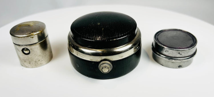 Vintage multi-piece ink set with central reservoir and auxiliary containers