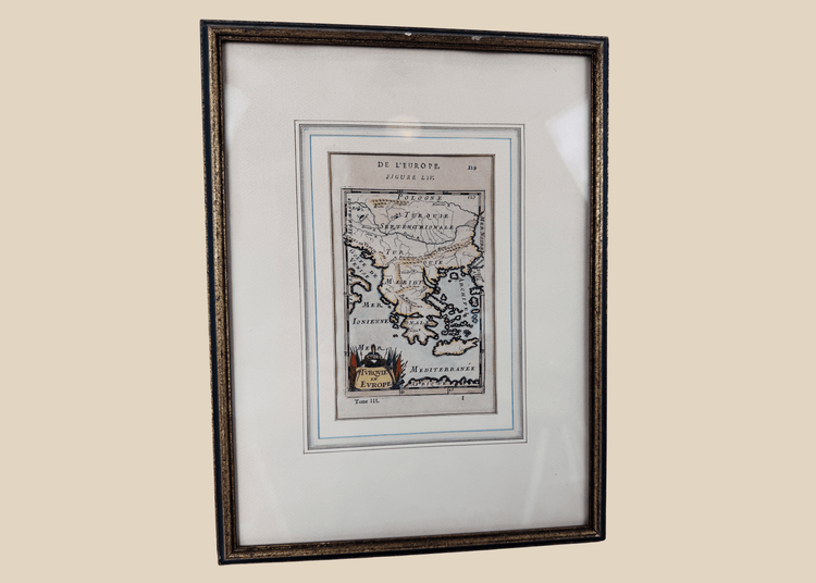 Original 1686 hand-colored map of Ottoman Europe published in Paris depicting Greece, Turkey, and the Balkans.