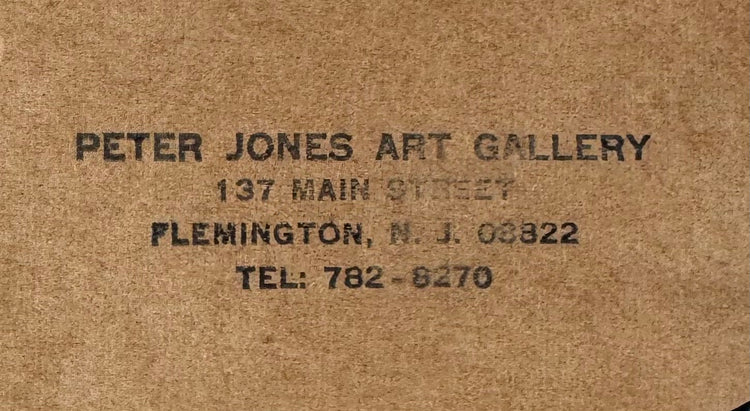 Peter Jones Art Gallery stamp on the reverse of the framed 1686 Ottoman Europe map documenting its provenance.