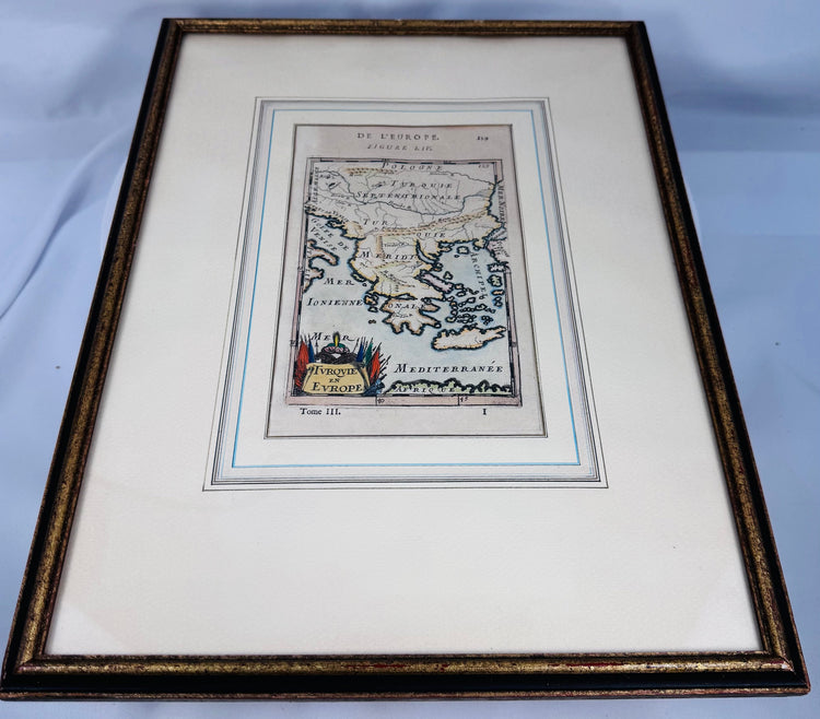 Antique French map of Southeastern Europe and the Eastern Mediterranean featuring detailed seventeenth-century cartography.