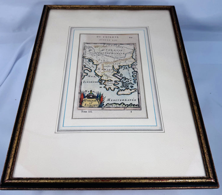 Antique French map of Southeastern Europe and the Eastern Mediterranean featuring detailed seventeenth-century cartography.