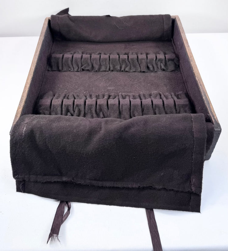 Gathered Fabric Storage Slots Inside Antique Japanese Chest