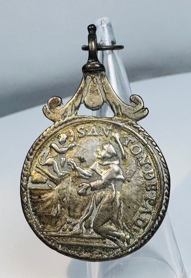 Late 18th to early 19th century Saint Anthony devotional medal from a private Toronto collection.