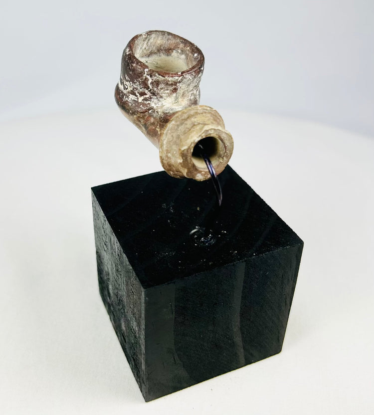 Ottoman period ceramic fragment from North Africa with rounded chamber and narrow stem