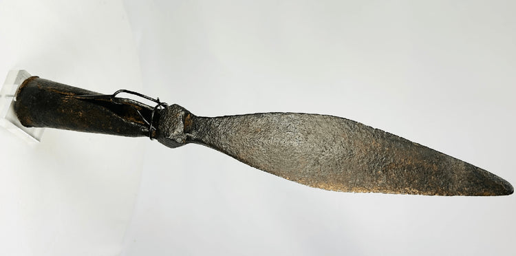 Historical Qing Dynasty spear with square stopper and aged patina