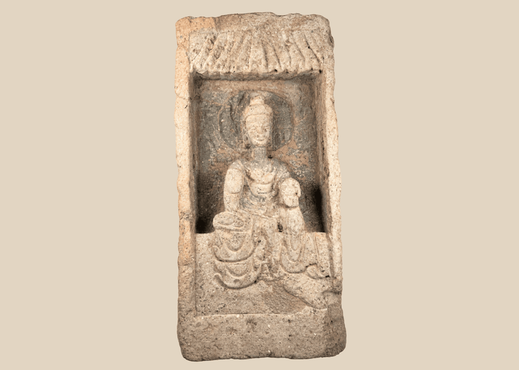 Chinese Northern Wei Dynasty terracotta Buddha relief brick