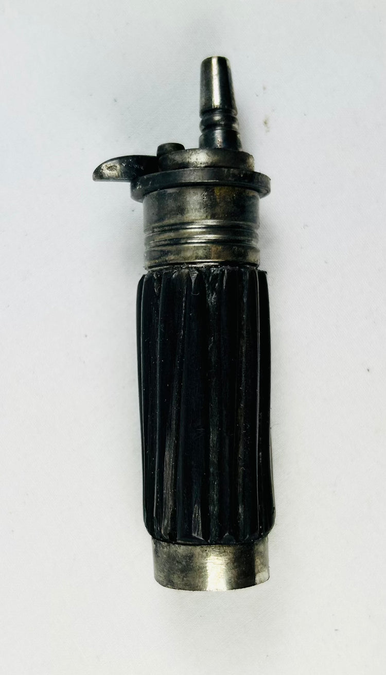European velvet “book” case concealing percussion pistol, stiletto dagger, flask, and ramrod