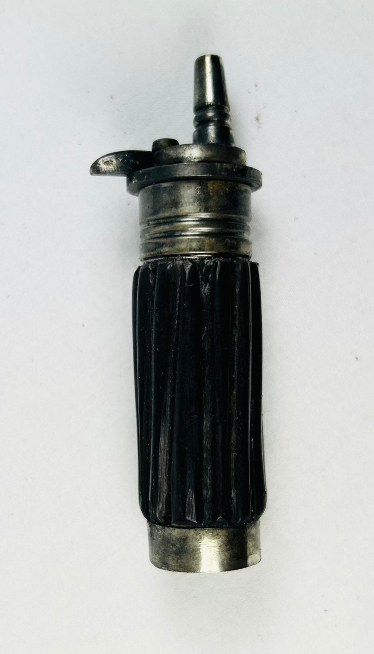 European velvet “book” case concealing percussion pistol, stiletto dagger, flask, and ramrod