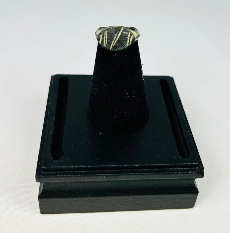 Roman Empire personal seal ring crafted in bronze with raised oval bezel