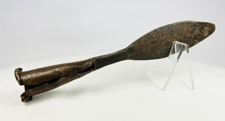 Antique European iron socketed spearhead 18th century or earlier