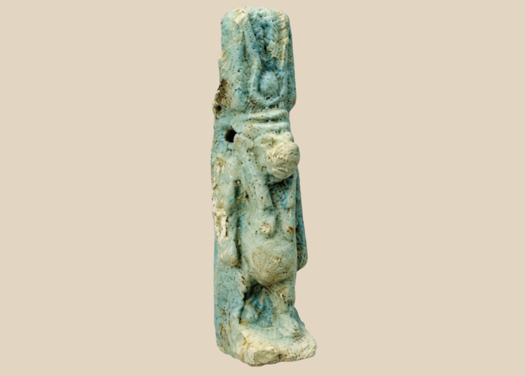 Ancient Egyptian faience Taweret amulet from the Late Period, circa 664–332 BCE