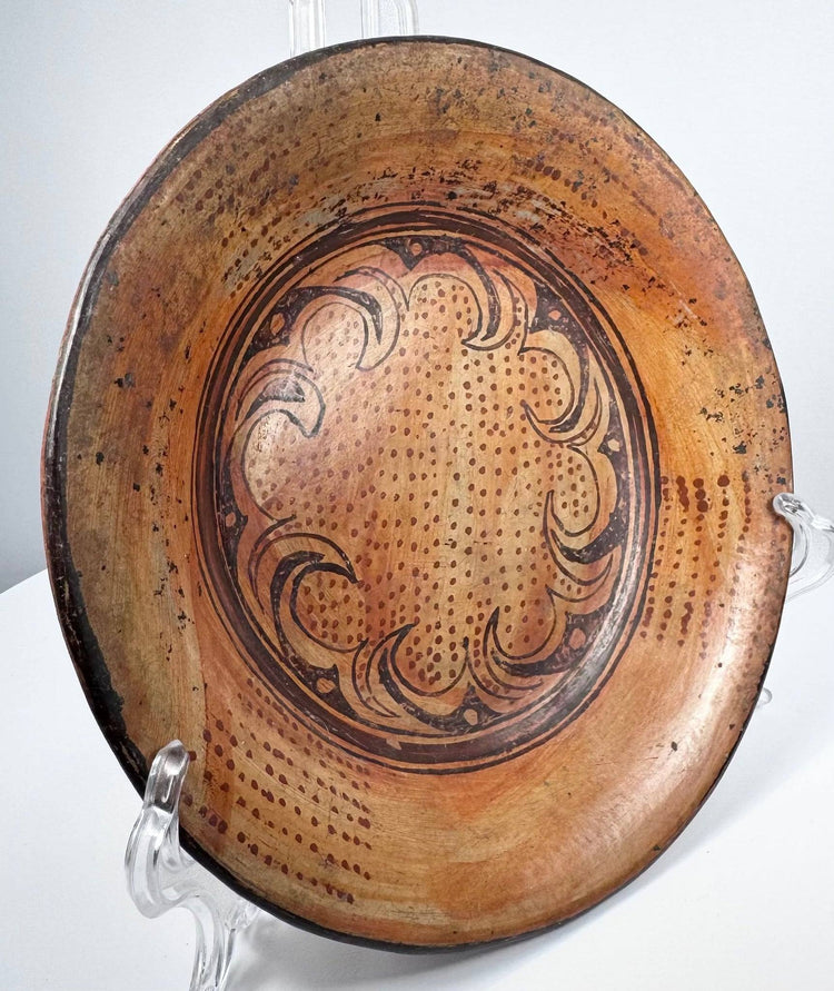 Greater Nicoya Middle Polychrome ceramic vessel with ochre, reddish-brown and dark painted decoration