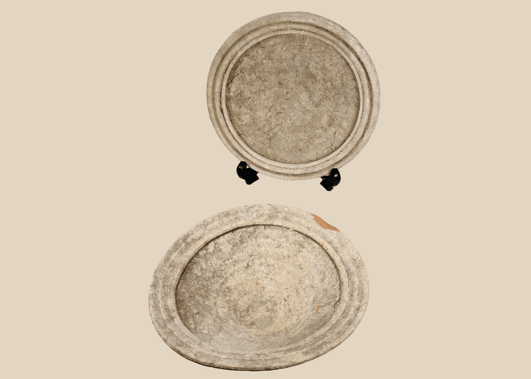 Pair of Ancient Roman North African terracotta Kassérine bowls with white slip surfaces from modern Tunisia.