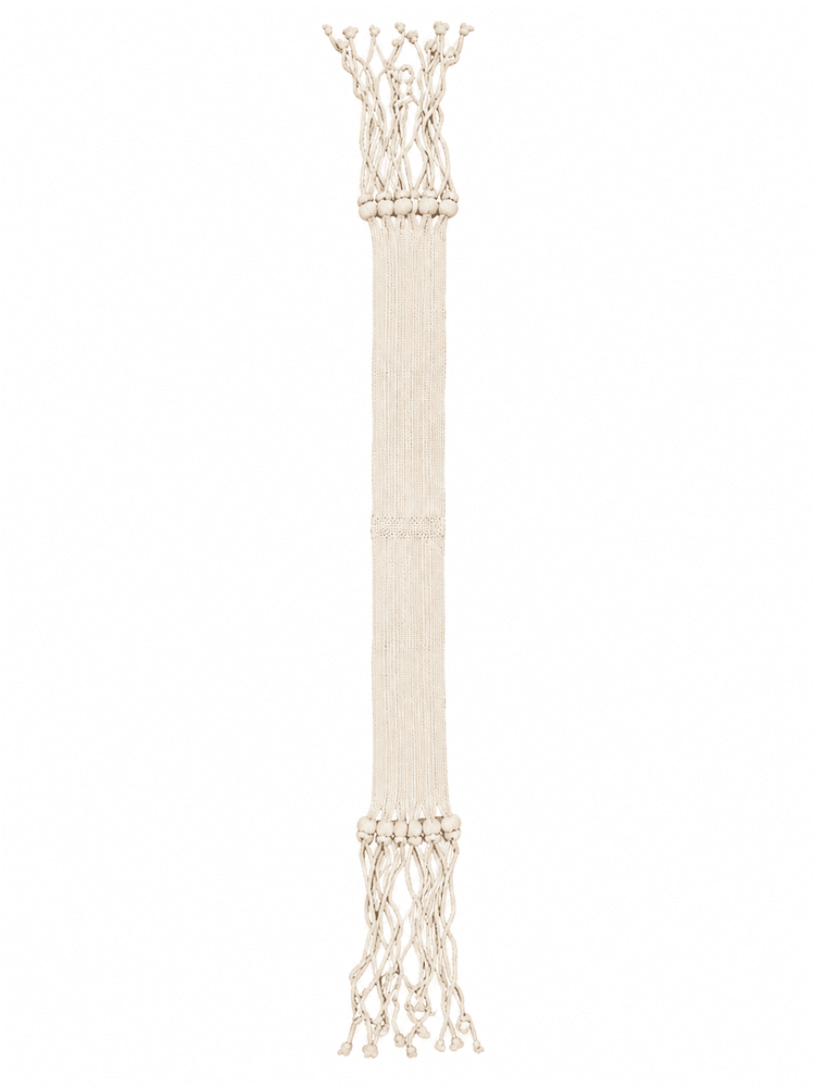 Handwoven Hopi-attributed child’s ceremonial sash made from cream-coloured cotton