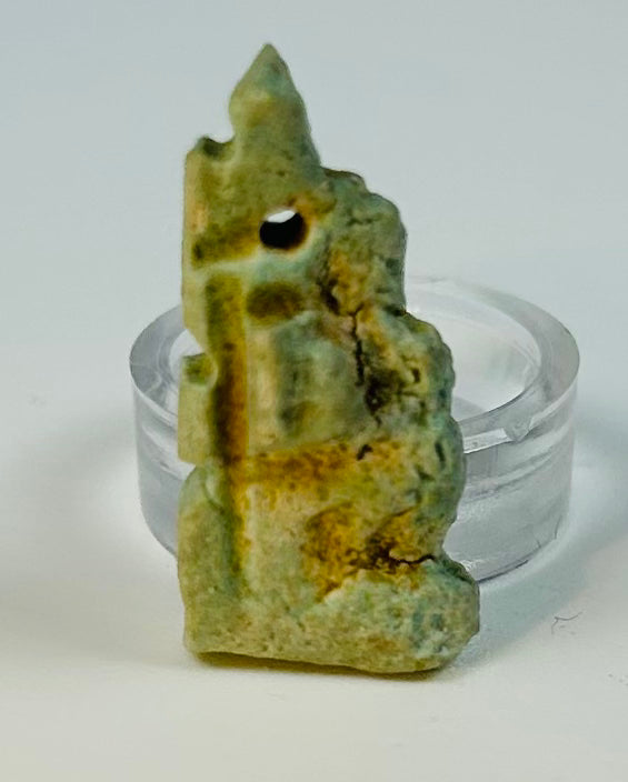 Late Period Egyptian faience amulet of the protective household deity Bes.