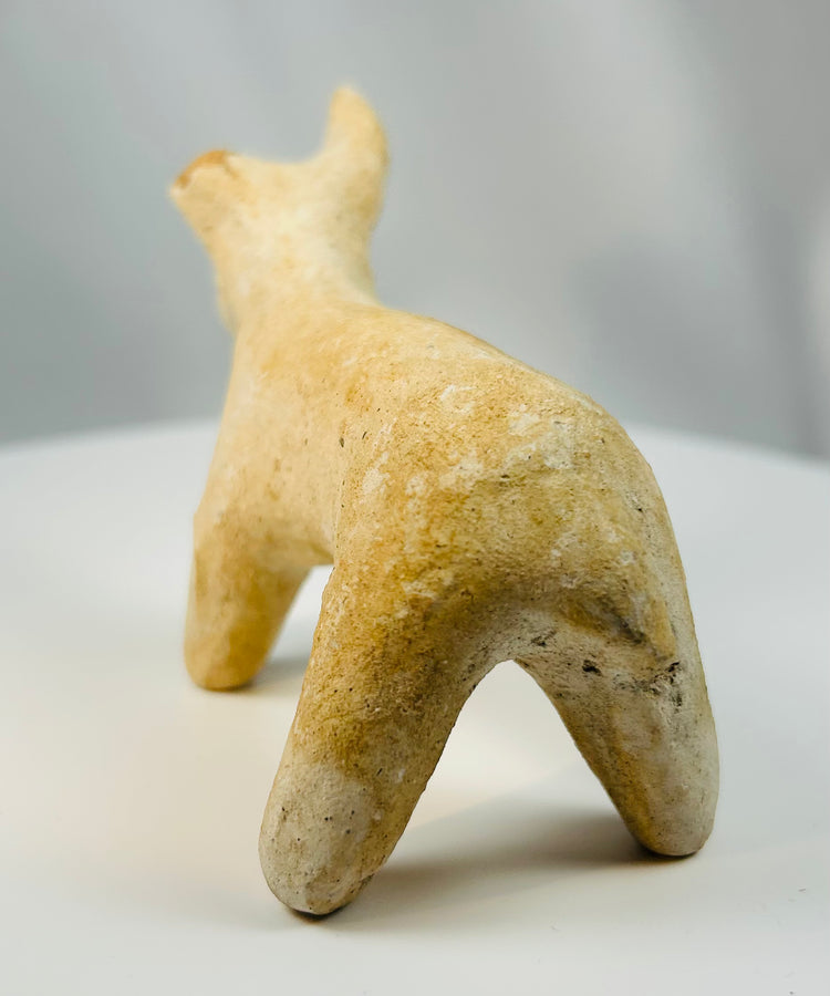 Ancient Persian terracotta animal sculpture associated with Amlash burial artifacts.