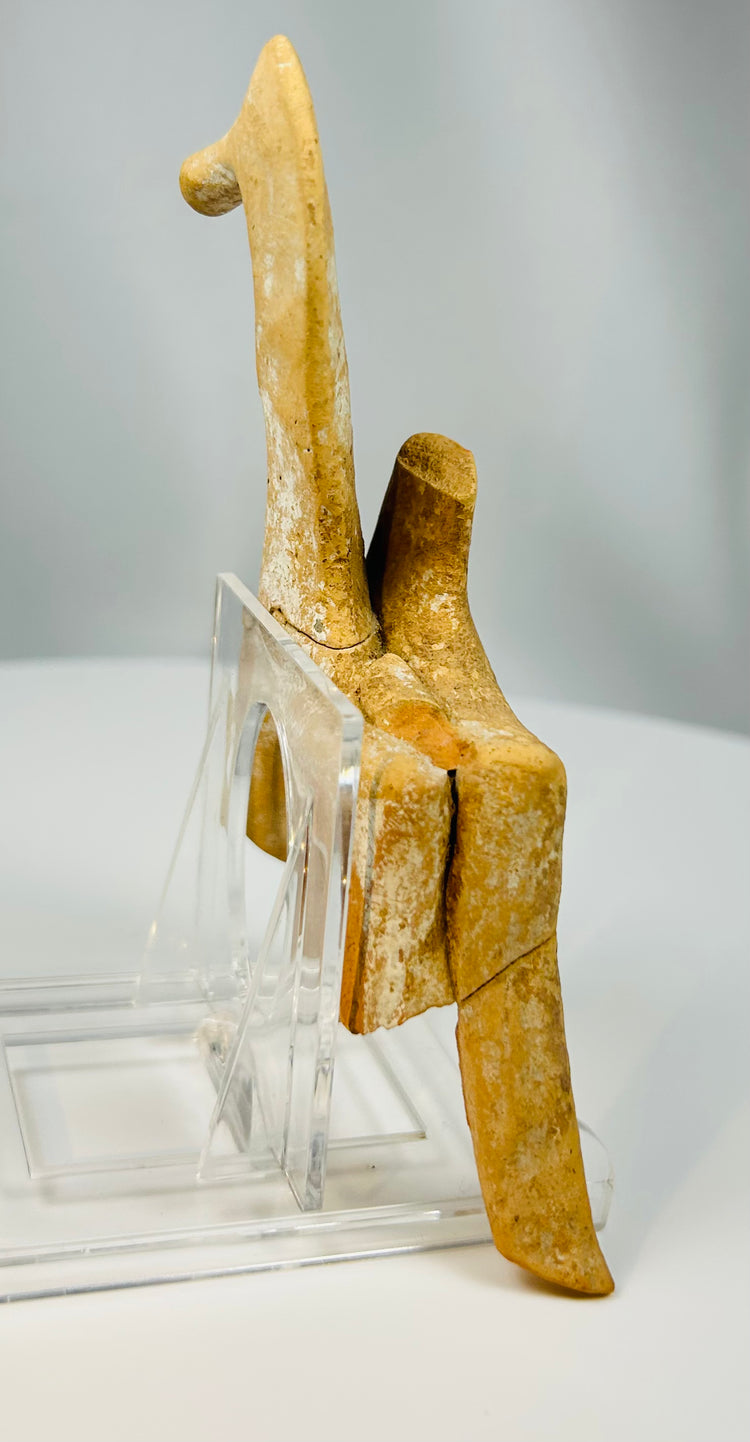 Stylized Greek horse votive artifact typical of Geometric period sculpture