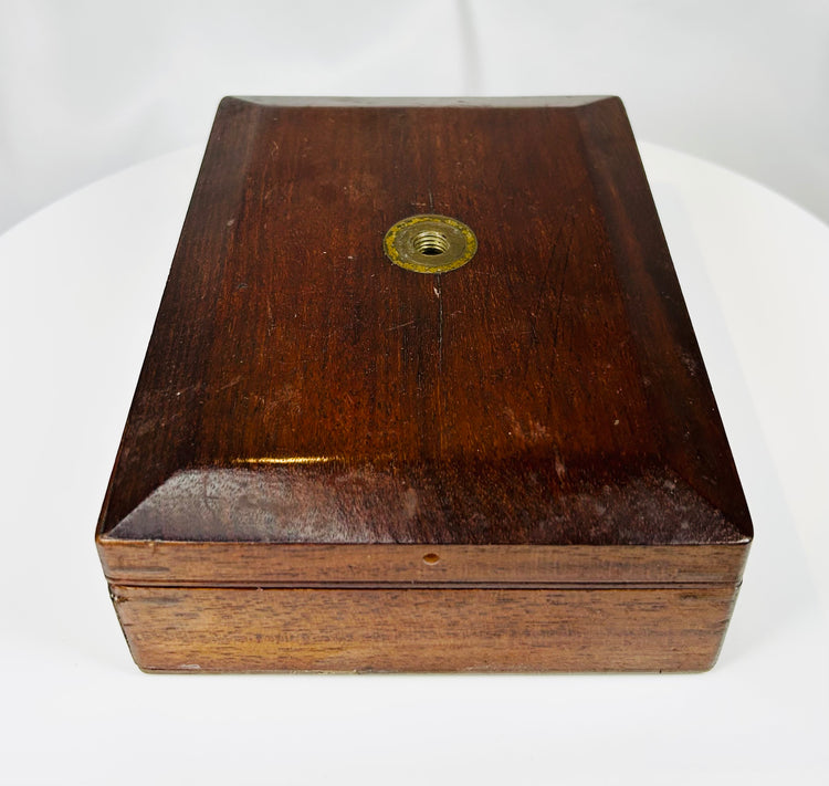 vintage scientific instrument microscope with brass optics and mirror illumination