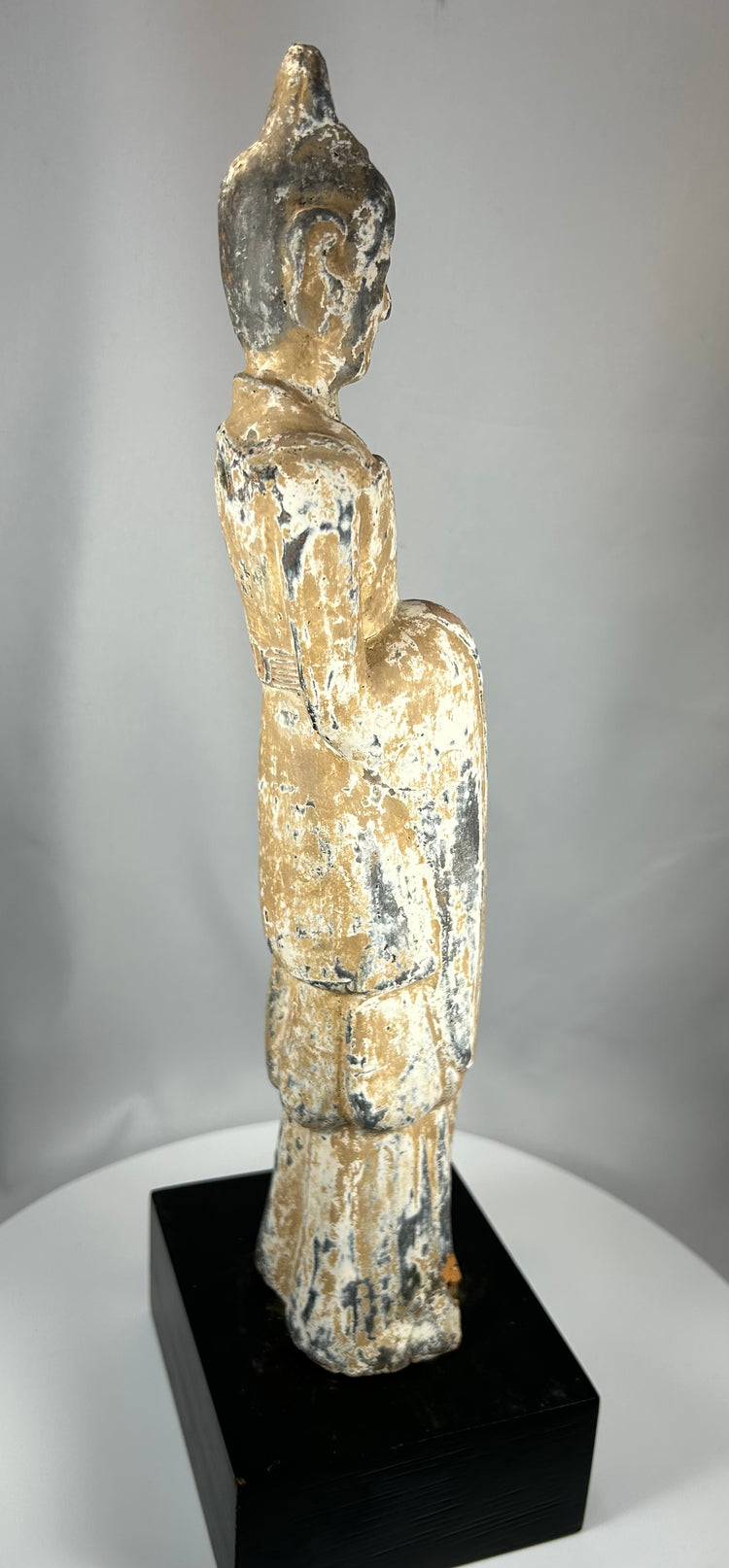 ancient Chinese grey earthenware court dignitary statue