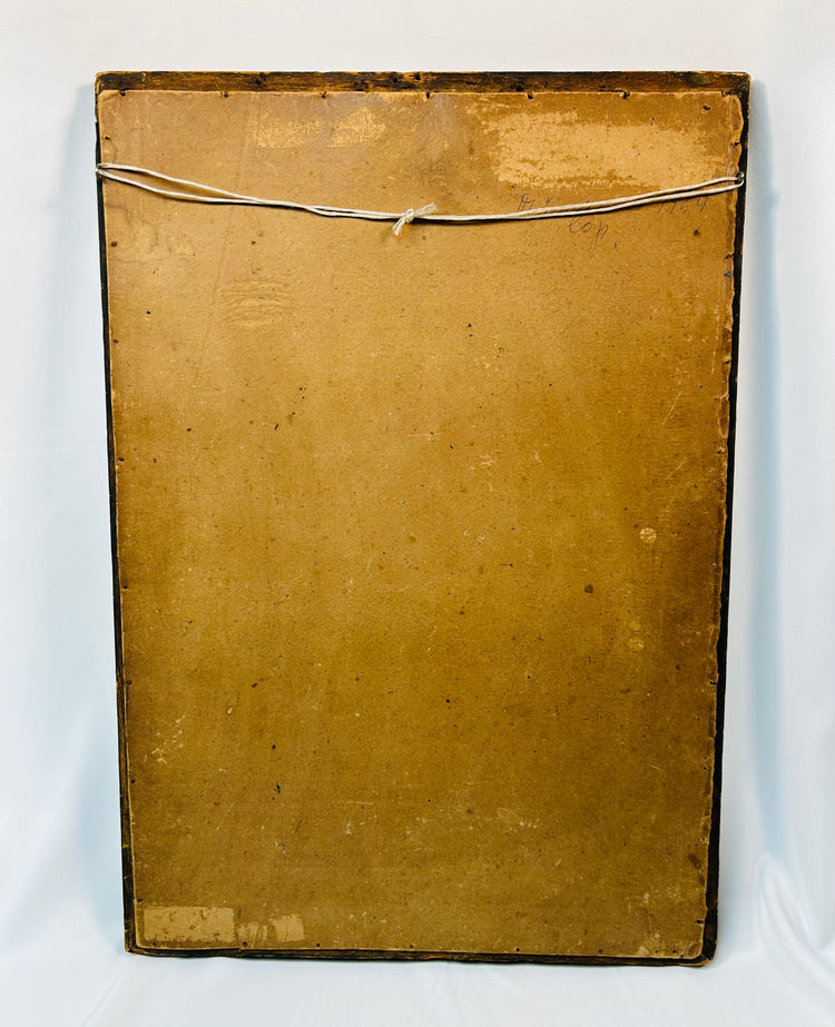 antique religious painting of Christ scourged at the column in Baroque style