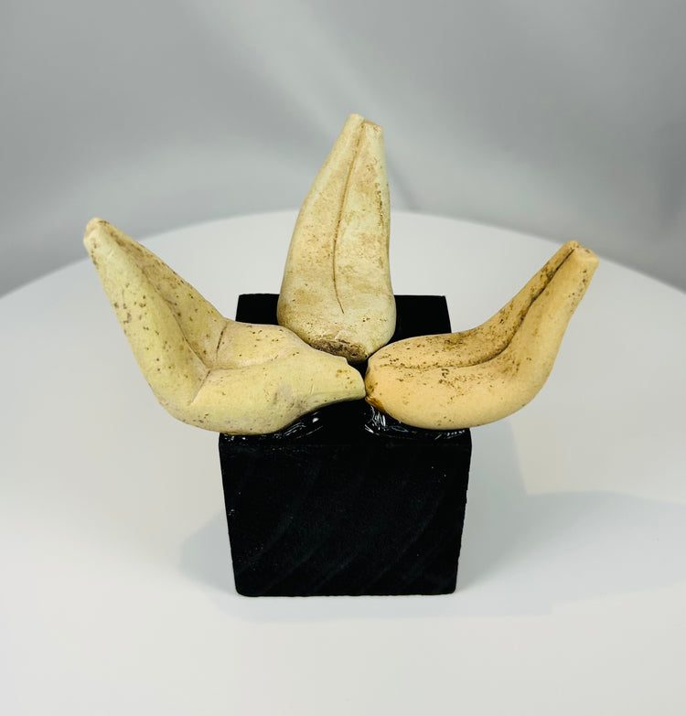 Group of three Pre-Columbian terracotta ceramic fragments with sculptural form