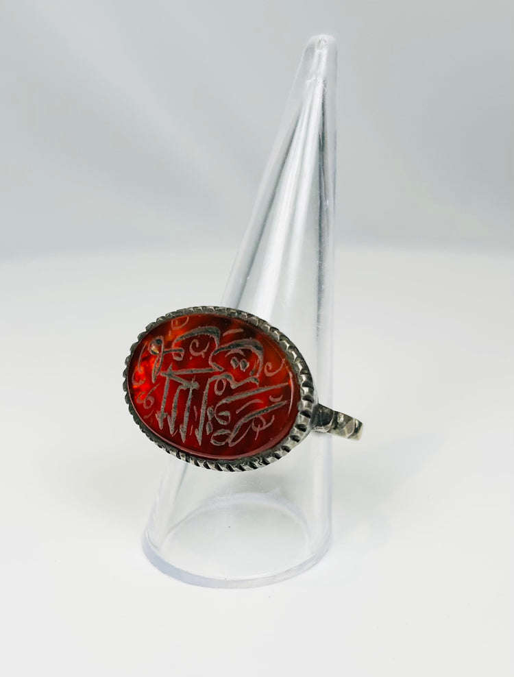 Antique Middle Eastern Carnelian Seal Ring | 19th Century Intaglio