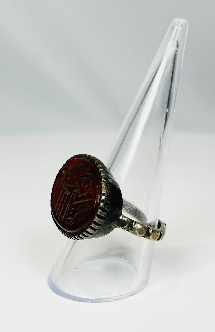 Antique Middle Eastern Carnelian Seal Ring | 19th Century Intaglio