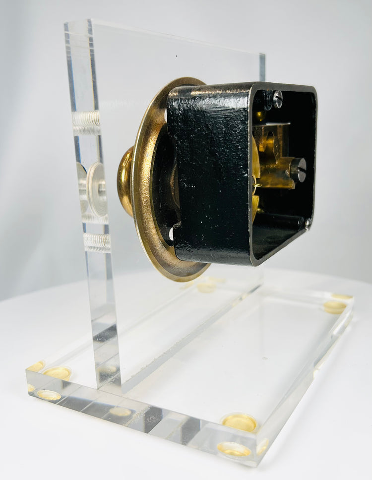 Antique American safe lock with visible cam system and mechanical components