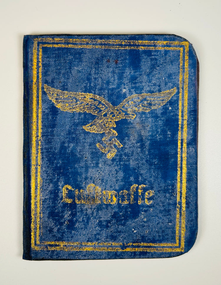 Authentic German military service booklet with soldier photo and unit markings