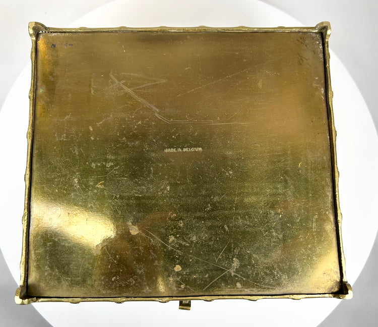 Early 1900s Belgian cigar casket with engraved relief and rich patina