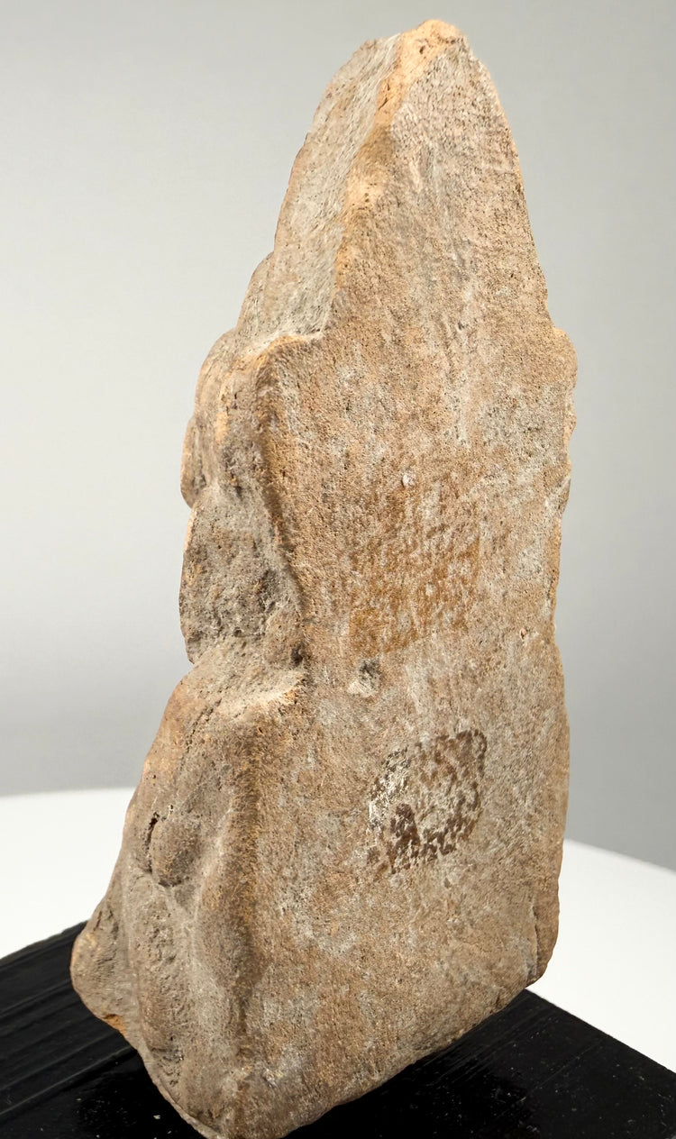 Ancient Indian religious figurine dating to circa 3rd–6th century CE, displaying natural clay patination and age-related surface erosion.