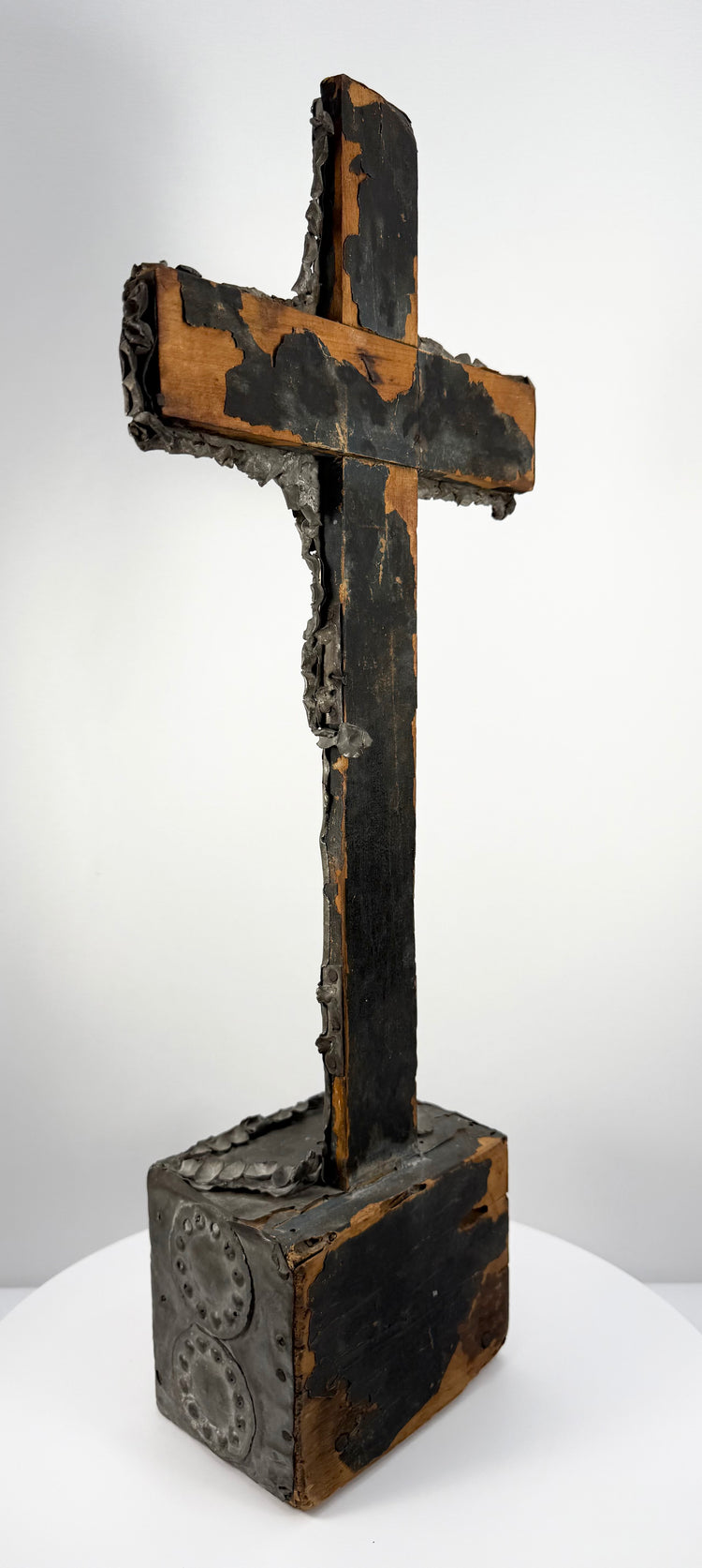 Antique Hand-Carved Crucifix with Bone Figure | Circa 18th–19th Century