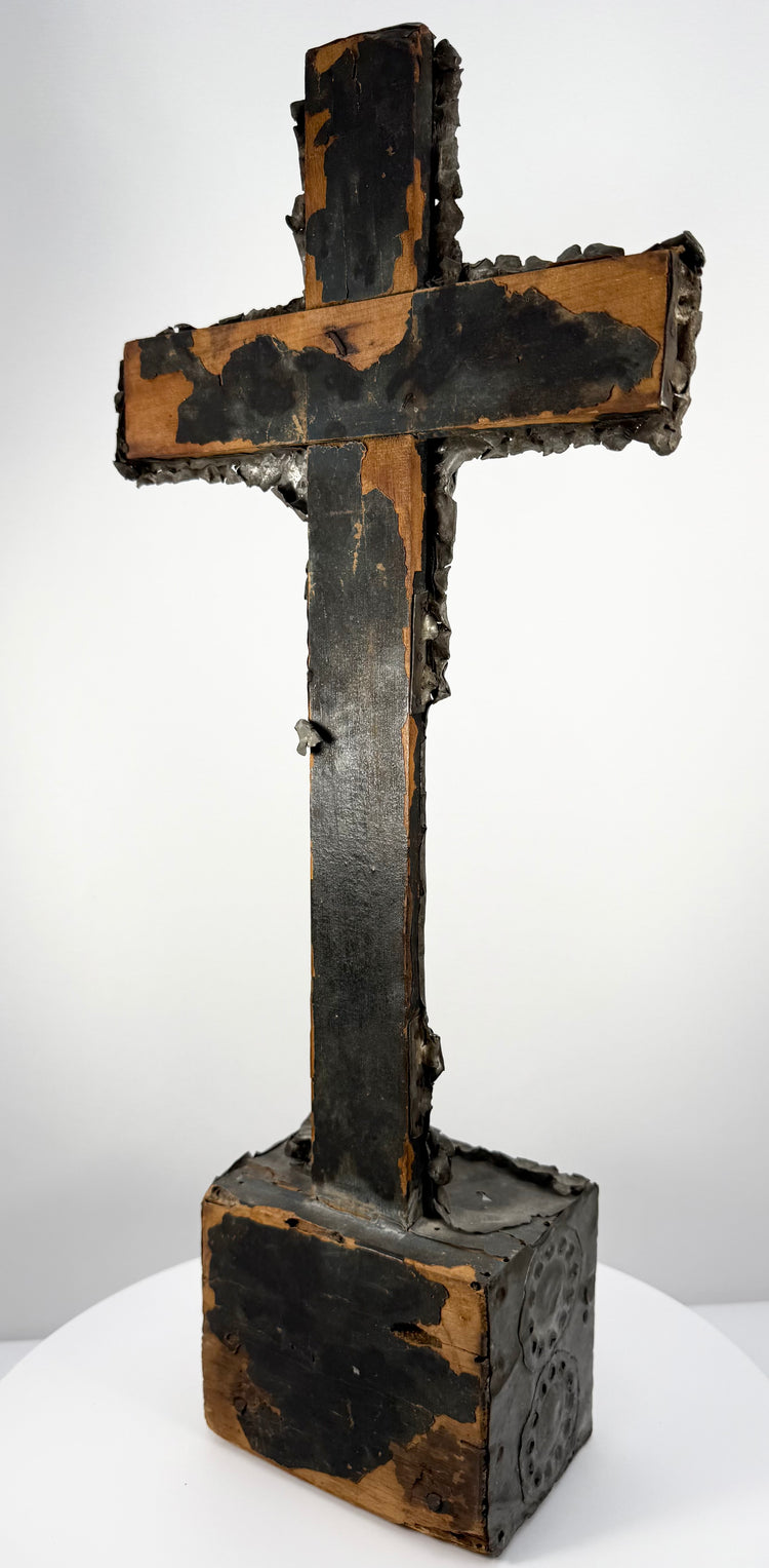 Antique Hand-Carved Crucifix with Bone Figure | Circa 18th–19th Century