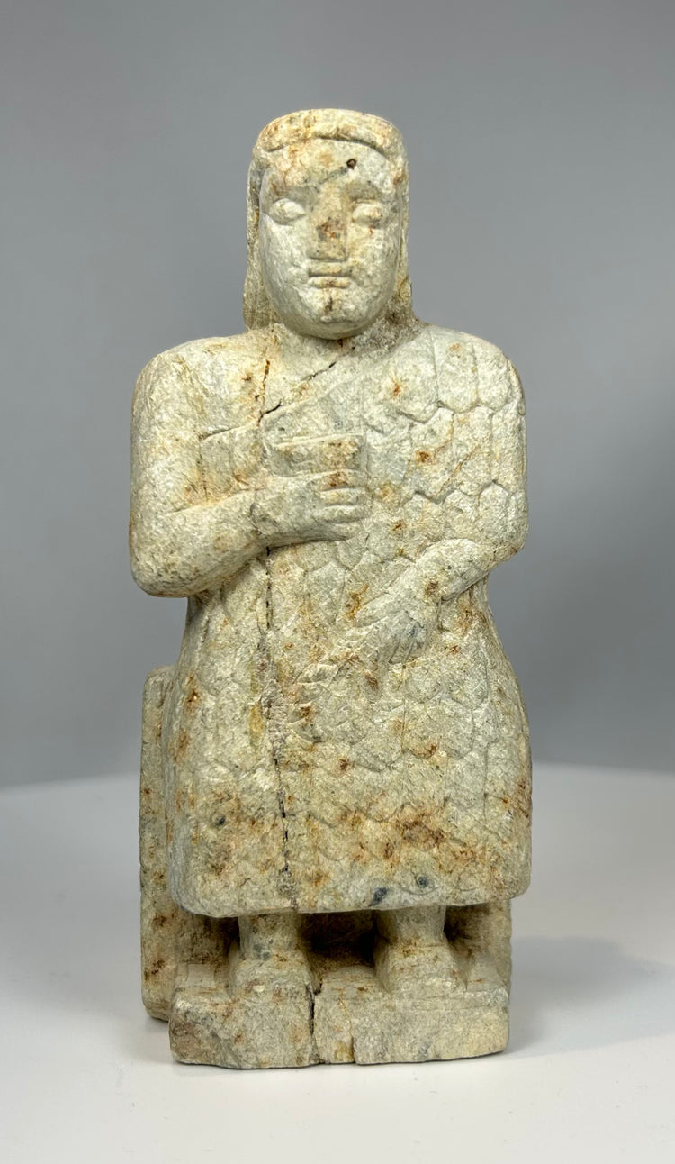 Early Dynastic carved stone votive figure from Mesopotamia