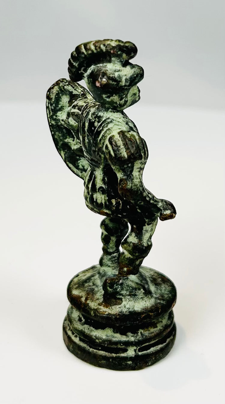 Grand Tour bronze figure of classical warrior with shield and crested helmet