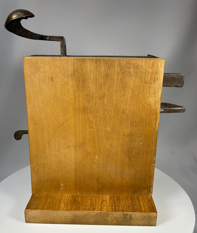 Antique iron security lock with key-operated internal lever system