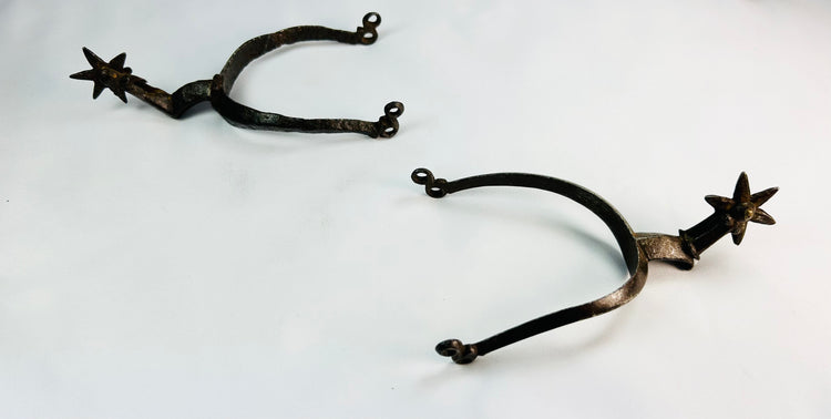 Saxon German Spurs | Forged Iron Riding Spurs with Six-Pointed Rowels | Late 16th–Early 17th Century
