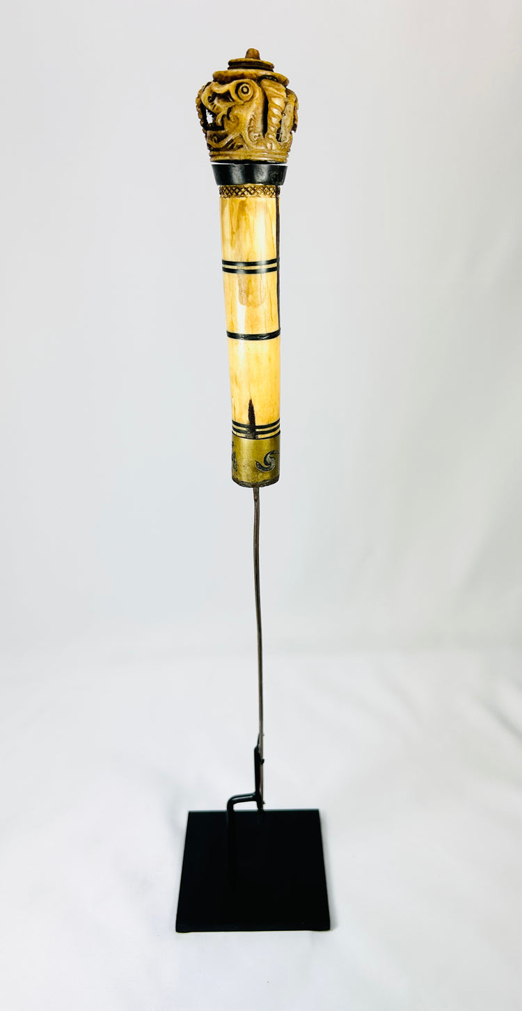 Indonesian Carved Bone Handled Knife | 19th Century