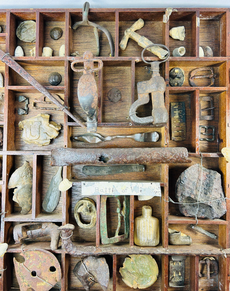 Vicksburg Campaign Battlefield Finds | Compartmented Display Collection | Circa 1861–1865