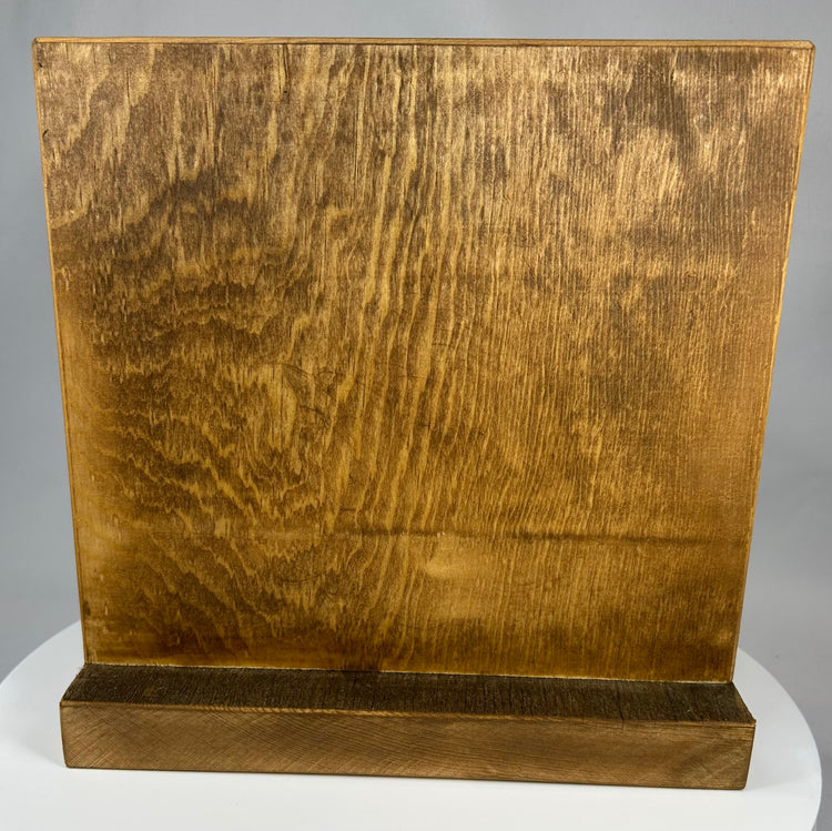 Early mechanical door lock with skeleton key and custom display stand