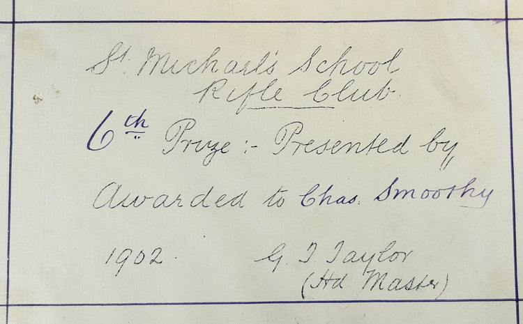 Vintage writing slope with leather exterior and Art Nouveau style motif