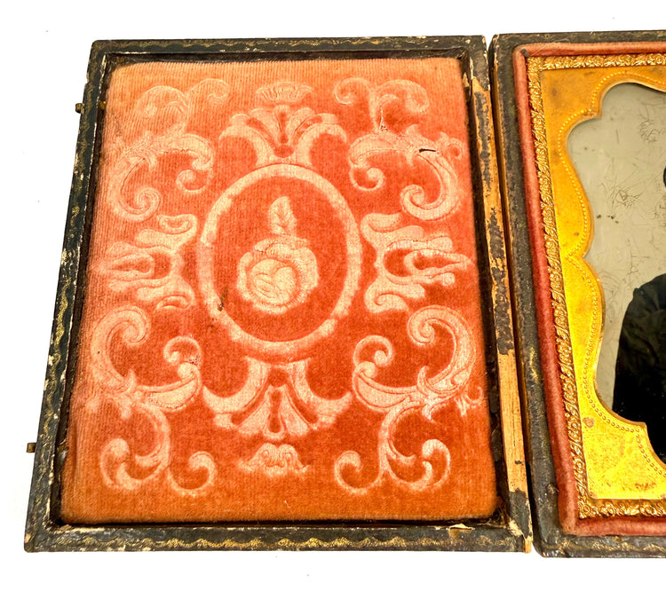 Antique American portrait photograph of Dr. Paul Sears wearing a dark coat, white shirt, and necktie, framed by a scalloped gilt-metal mat.
