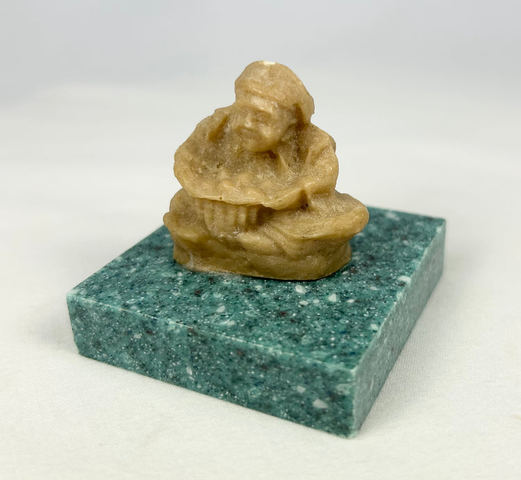 Miniature Buddhist Sculpture | Meditative Stone Figure | 20th Century