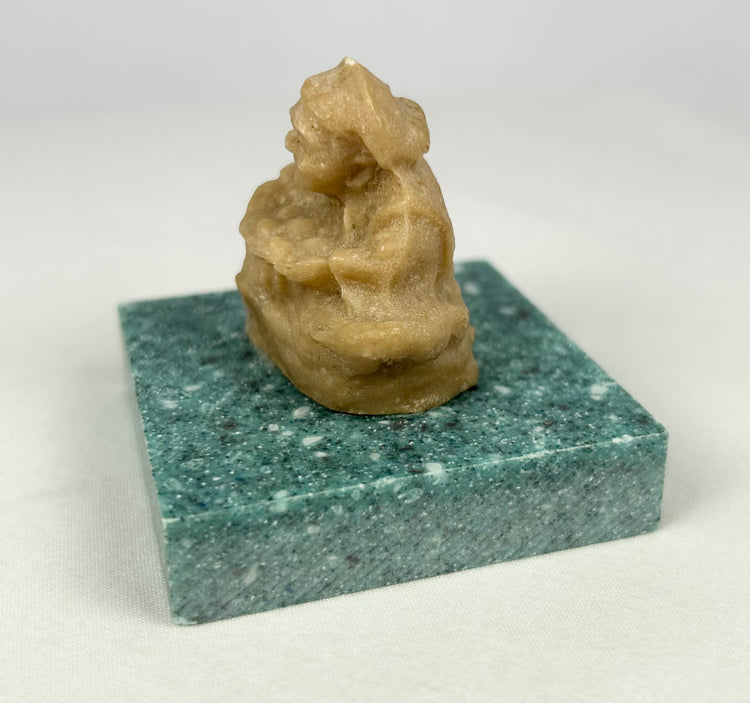 Miniature Buddhist Sculpture | Meditative Stone Figure | 20th Century