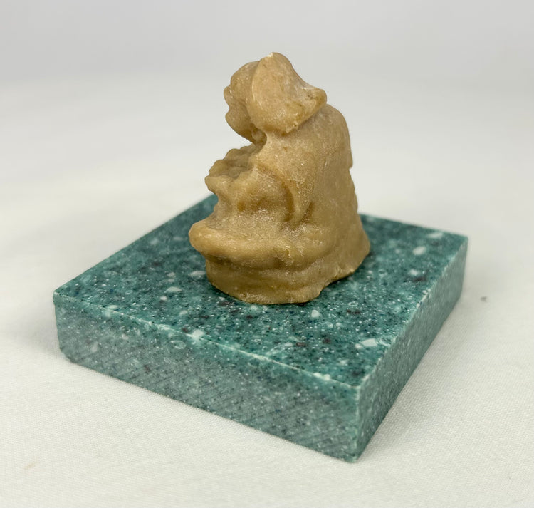 Miniature Buddhist Sculpture | Meditative Stone Figure | 20th Century
