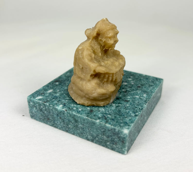 Miniature Buddhist Sculpture | Meditative Stone Figure | 20th Century