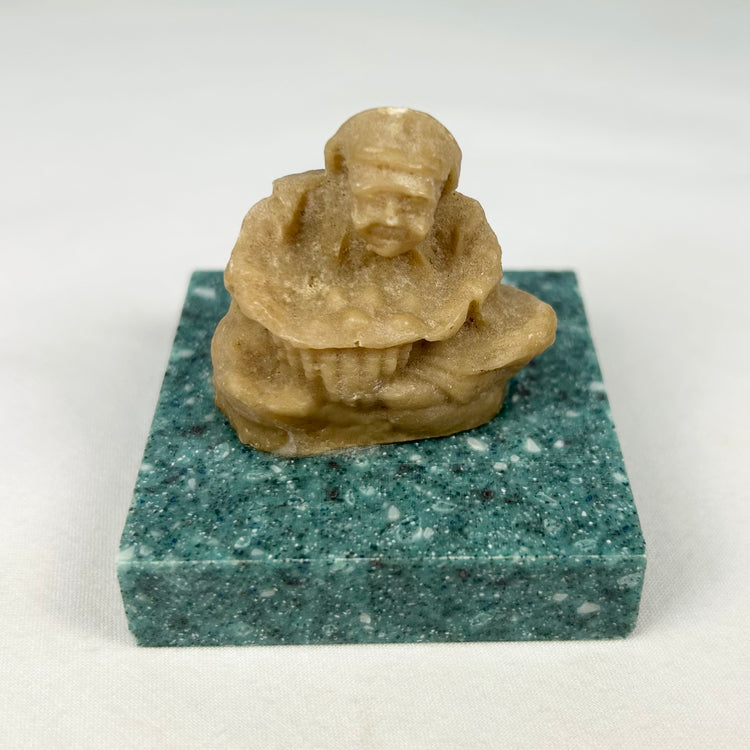 Miniature Buddhist Sculpture | Meditative Stone Figure | 20th Century